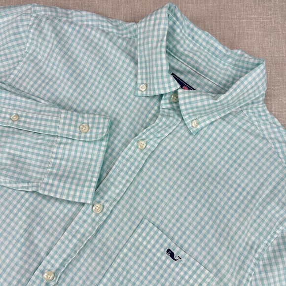 Vineyard Vines Other - Vineyard Vines Tucker Shirt Mens M Blue Gingham Classic Fit Cotton Stretch